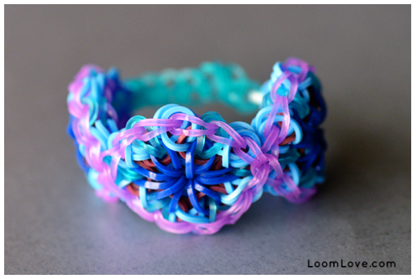 Kaleidoscope Rainbow Loom bracelet at LoomLove | Cool Mom Picks