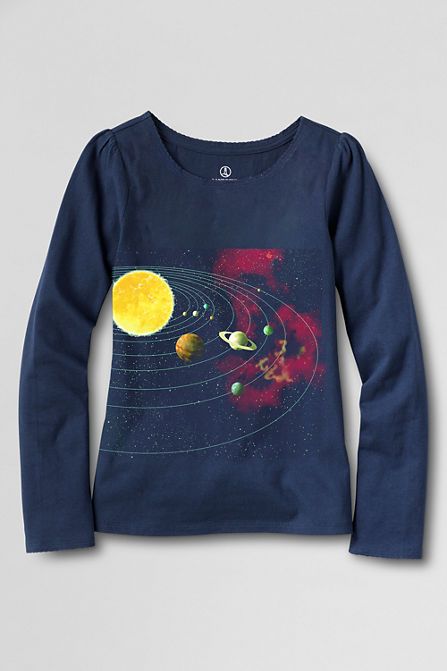 Space tees for girls - solar system tee at Lands End