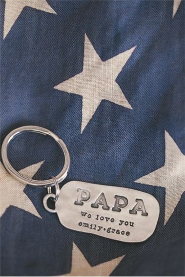 Personalized gifts for dad: Custom keychain from Lisa Leonard