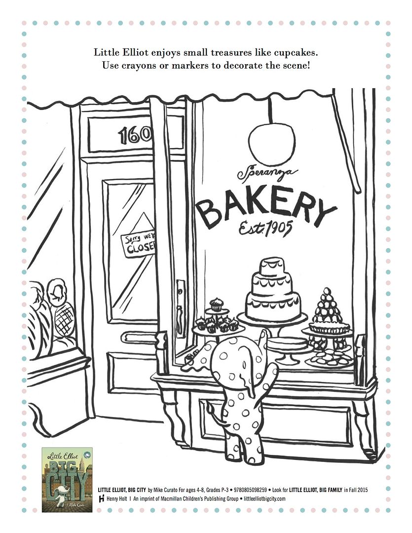 Free Little Elliot coloring page for kids by Mike Curato