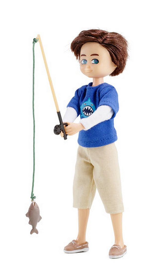 Finn: The new Lottie boy doll is ready for Shark Week in this outfit!