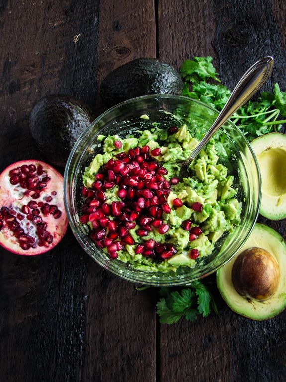 Appetizer ideas for summer parties: Mango Pomegranate Guacamole from A Cup of Joe