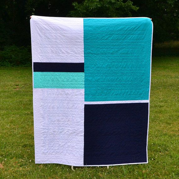 Handmade modern lap quilt | Twiggy and Opal on Etsy