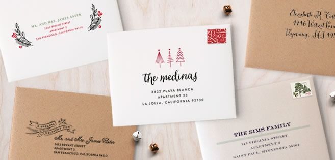 New matching holiday envelopes at Minted with your choice of design
