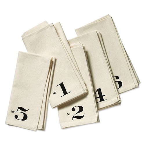 Numbered napkins by Heather Lins