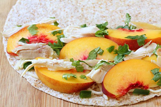 Peach lunch recipes: Peach, Chicken and Jack Cheese Quesadilla