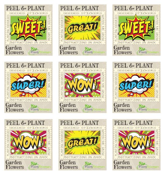 Plant Stamps seeded stickers grow into actual plants 