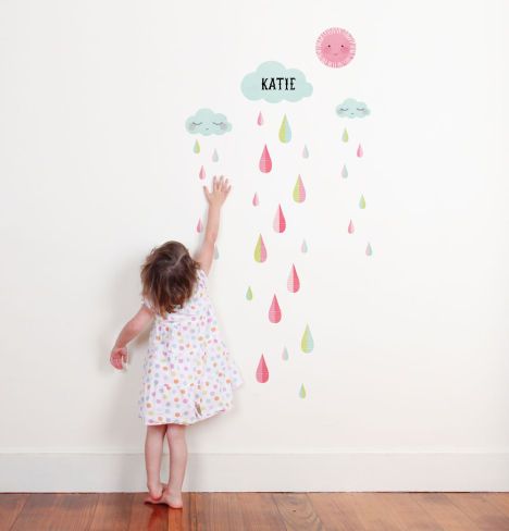 Rain cloud personalized growth chart from Tinyme