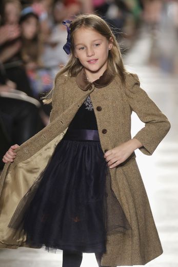 Ralph Lauren Kids fall 2014 preview - overcoat, black tulle dress