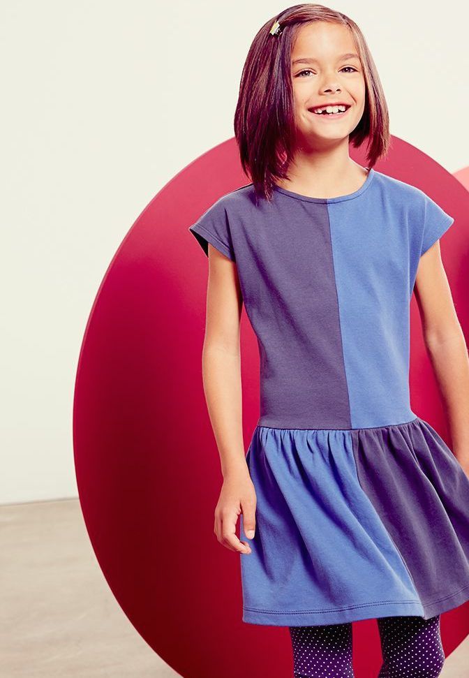 Bauhaus inspired Rhine colorblock dress for girls from Tea Collection