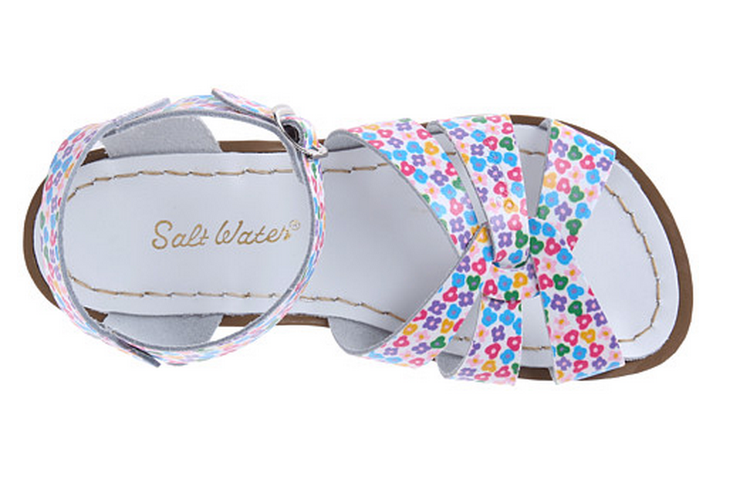 Salt water sandals for children in floral print