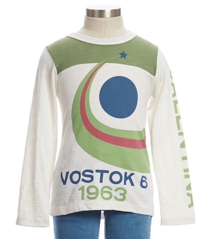 Cool STEM gifts for girls: Vostok 6 astronaut tee for girls at PEEK Kids