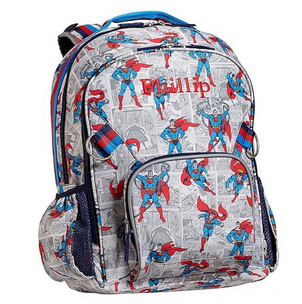 Coolest backpacks for kids: Superman backpack at Pottery Barn Kids