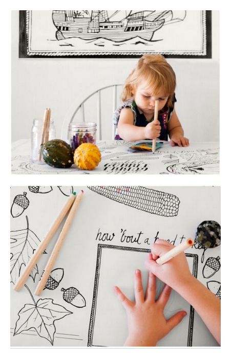 Thanksgiving printable set from Ollibird including signs, coloring placemats and more