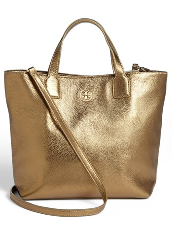 Tory Burch Emmy Crossbody Tote in Gold | Cool Mom Picks