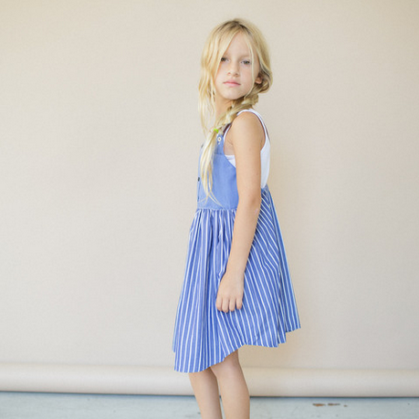 Upcycled clothes for children - Girls apron dress at Kallio NYC