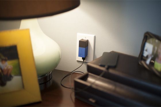 BOLT portable charger: Charges right in a wall outlet saving the need for a second USB