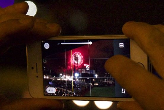 Fireworks photo tips: Camera + shot on iPhone using rule of thirds| photo: WSJ