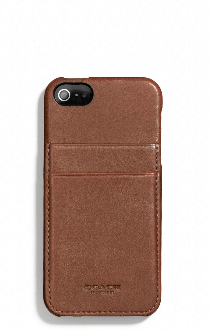 Cool iPhone cases for dad: Coach leather case + card wallet