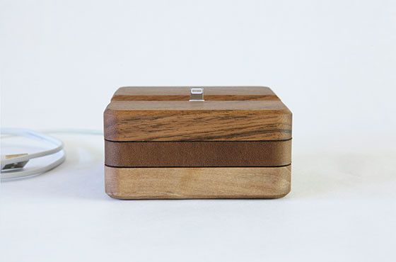 DODOcase wooden universal charging dock for all devices, in walnut