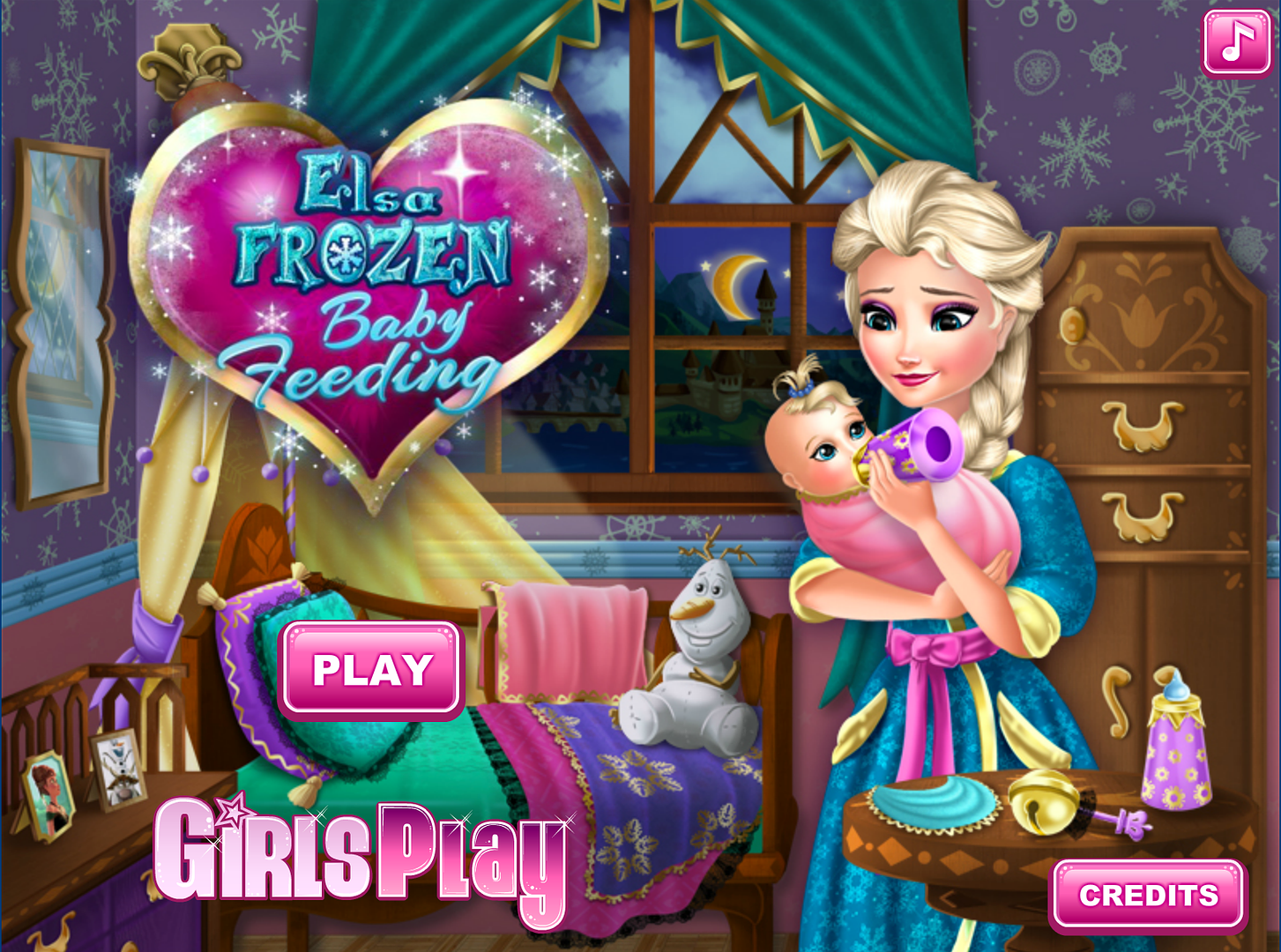 Elsa Frozen Baby Feeding and other unlicensed Frozen games for kids