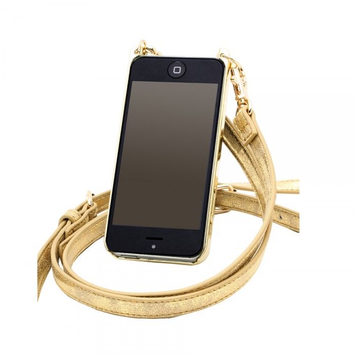 Bandolier iPhone case - gold crossbody style