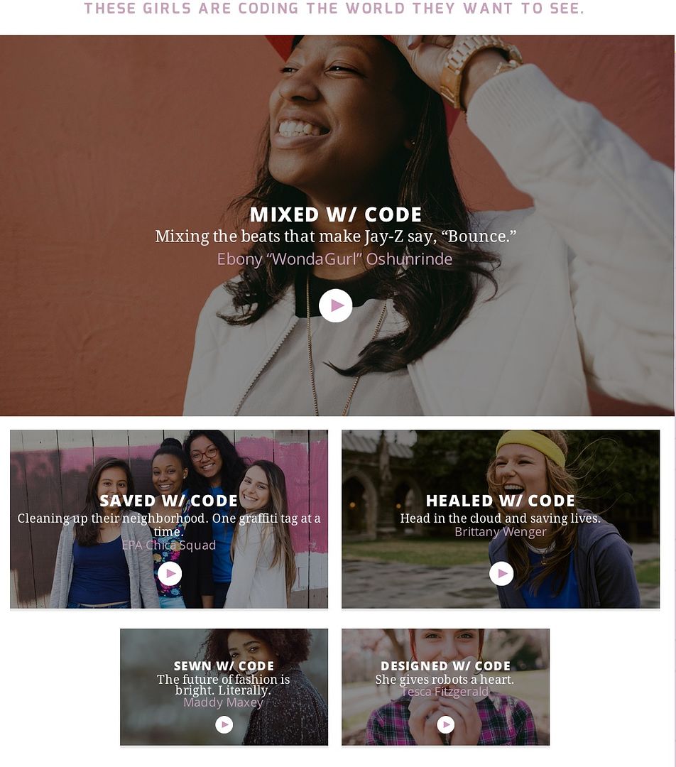 Google Made With Code Website features young makers doing amazing things