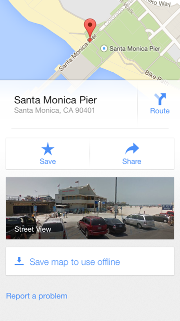 Google Maps app - Sharing feature