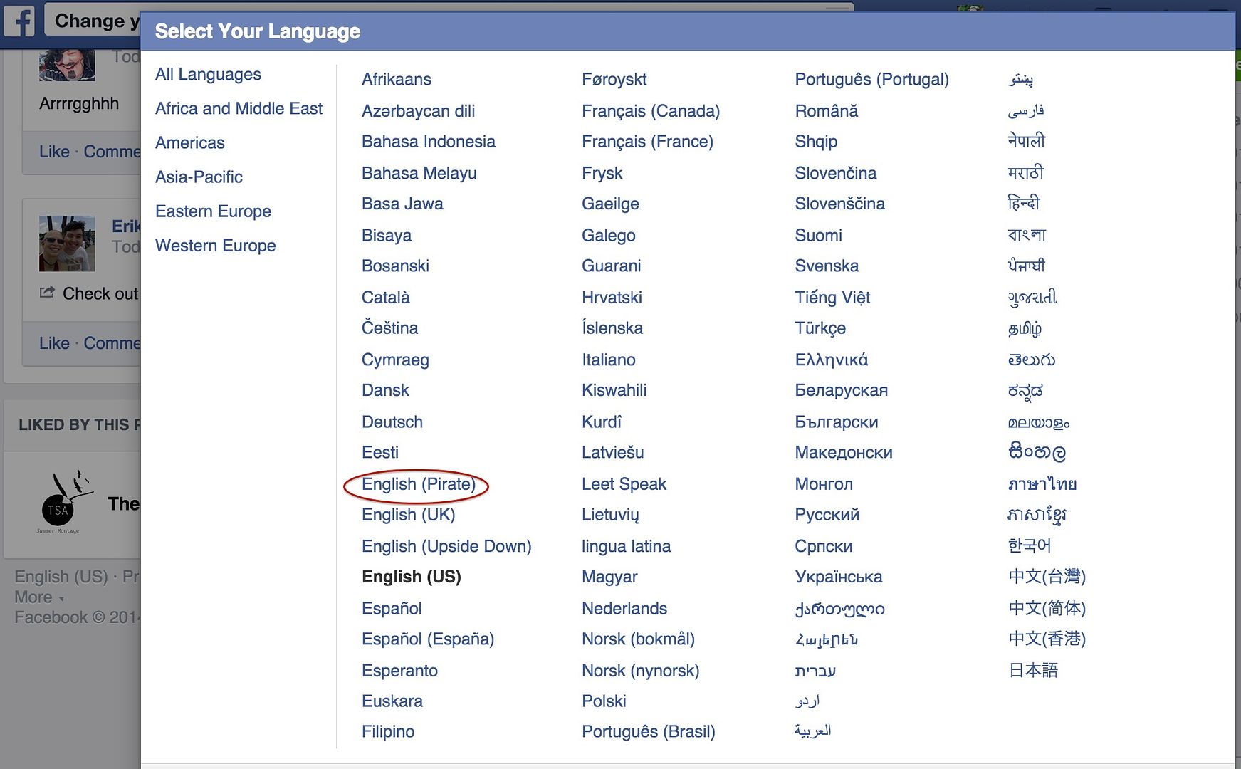 How to change your Facebook language to 