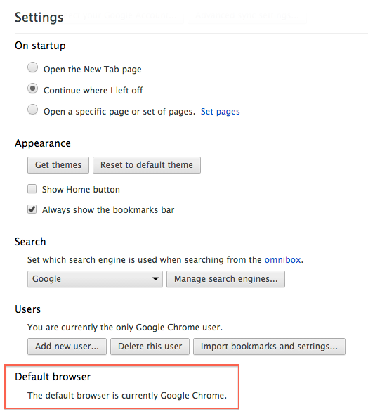 make google chrome default browser on mac