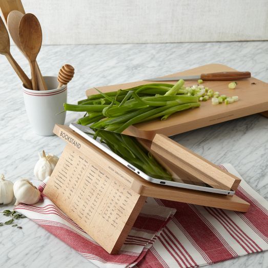 Sebastian Conran wooden kitchen tablet + cookbook stand | Cool Mom Tech