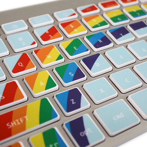 Rainbow Arc Mac Keyboard Decals from Kidecals