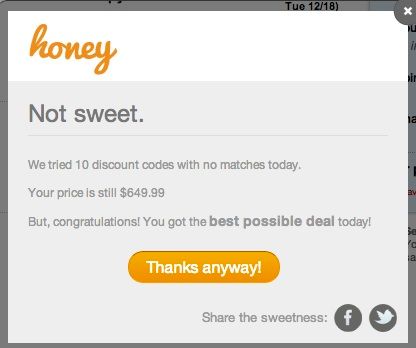Honey coupon code browser extension for Firefox and Chrome