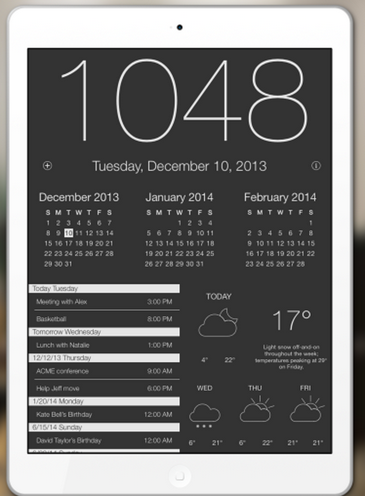 WorkTime HD desktop clock app for iPad