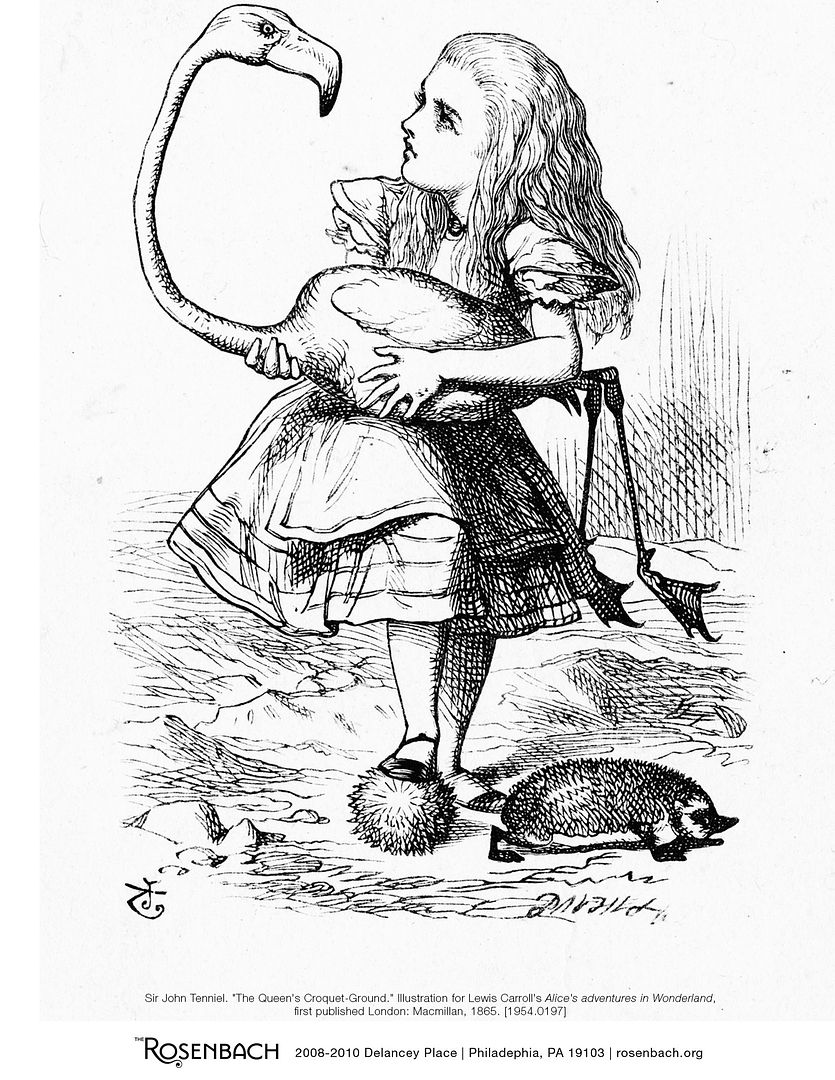 Free printable Alice In Wonderland coloring page via Rosenbach #colorourcollections