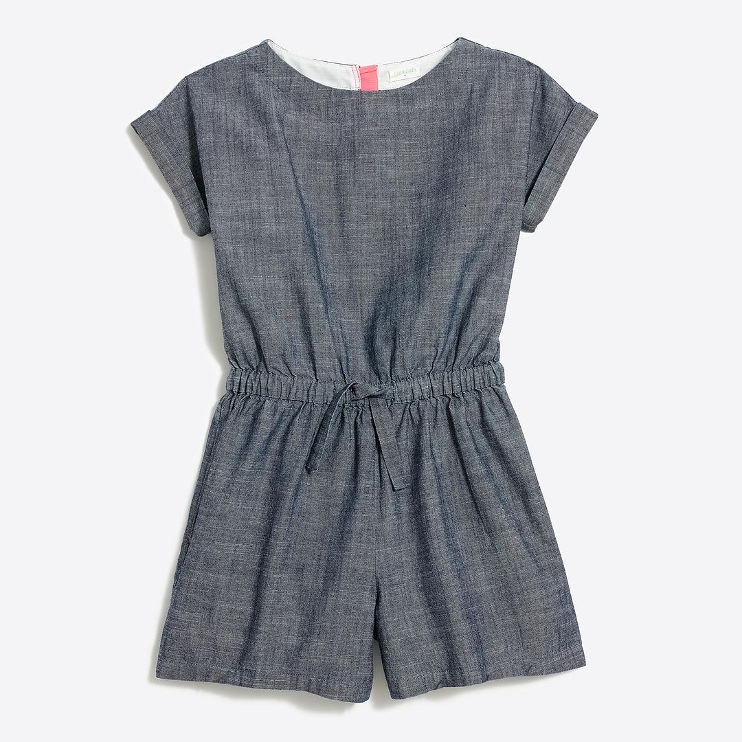 Girls chambray romper on sale from the J Crew Factory Store