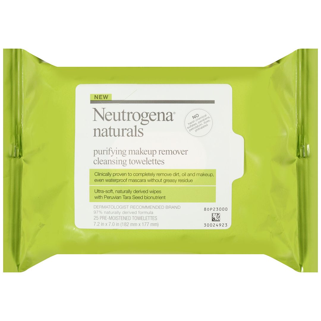 Neutrogena Naturals Purifying Makeup Remover Wipes do a good job on waterproof mascara without the oily mess