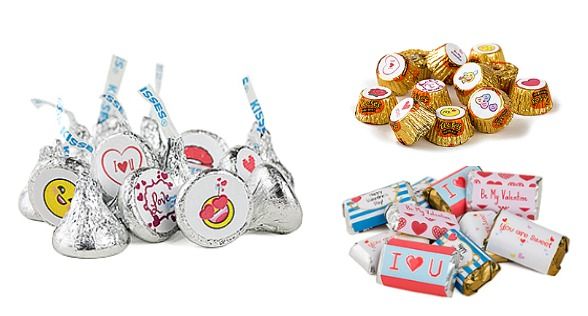 Free printable Hershey's minis Valentine's sticker templates from Avery
