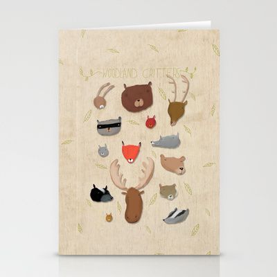 woodland creature stationery cards