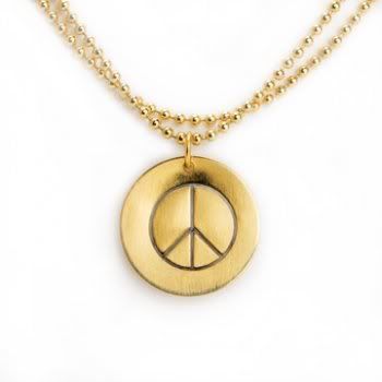 Peace Sign Necklace by TJ Kelly