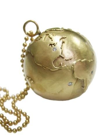 gold globe charm from Heather Moore