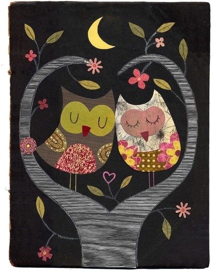 Linda Solovic owl collage print