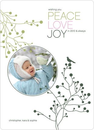 Peace Love Joy holiday photo card from Paper Culture