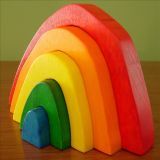 natural wooden rainbow stacking toy
