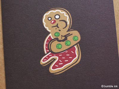 Holiday card: Gingerbread man, from Bumble Ink
