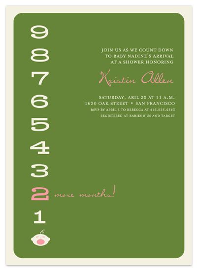 Baby Countdown Invitation from Frooted Design