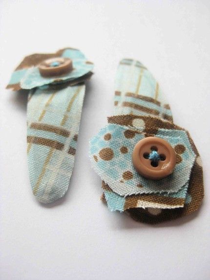 recycled fabric barrettes