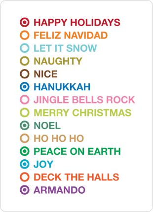 Holiday Checklist card from paper culture