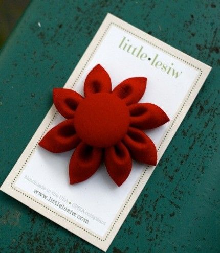 Red bloom hair barette from Little Lisiw 