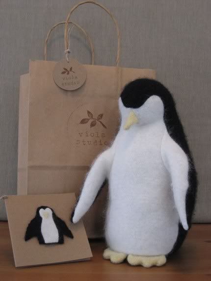 Upcycled penguin stuffed animal